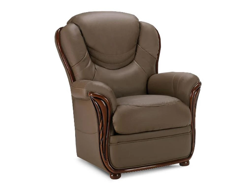 Fauteuil 100% Cuir De Buffle ADELAIDE - Taupe 1 Fauteuil 100% Cuir De Buffle ADELAIDE - Taupe