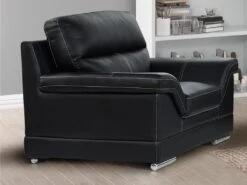 Fauteuil En Cuir De Buffle MONIKA - Noir
