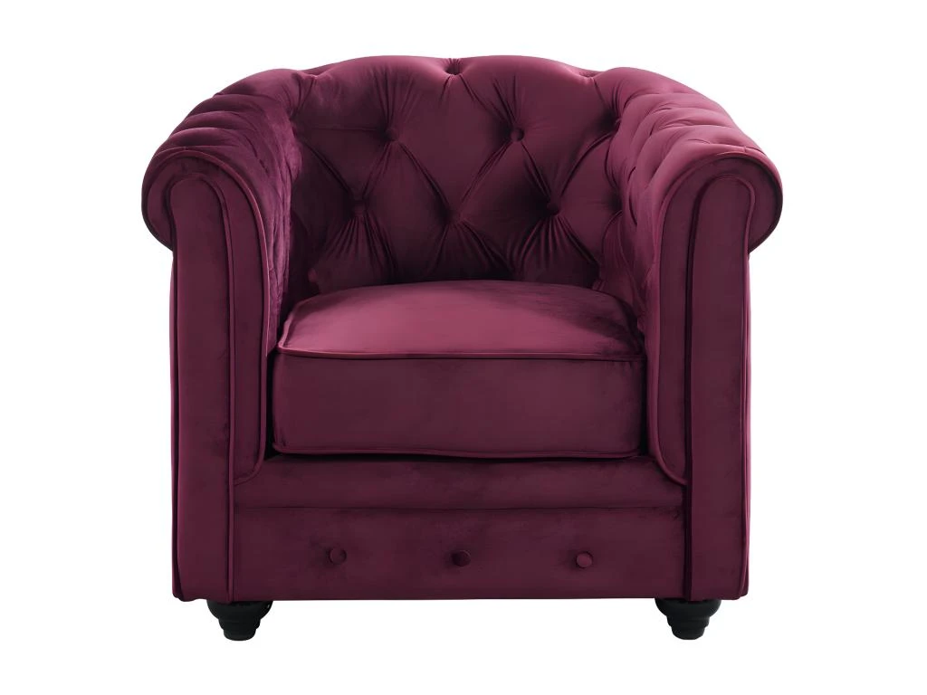 Fauteuil CHESTERFIELD - Velours Pourpre 5 Fauteuil CHESTERFIELD - Velours Pourpre – Image 5