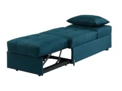 Fauteuil Convertible En Tissu LESNA - Bleu Canard 12 Fauteuil Convertible En Tissu LESNA - Bleu Canard -Deco.fr Soldes Boutique fauteuil 316091