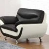 Fauteuil En Simili INDICE - Bicolore Noir Et Ivoire -Deco.fr Soldes Boutique fauteuil 322219