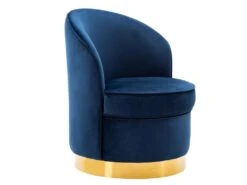 Fauteuil SANELA En Velours - Bleu Nuit 6 Fauteuil SANELA En Velours - Bleu Nuit -Deco.fr Soldes Boutique fauteuil 341725