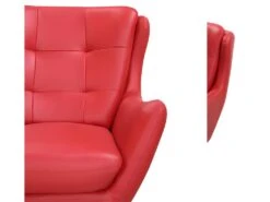 Fauteuil Pivotant En Cuir ANABA - Rouge 6 Fauteuil Pivotant En Cuir ANABA - Rouge -Deco.fr Soldes Boutique fauteuil 367153