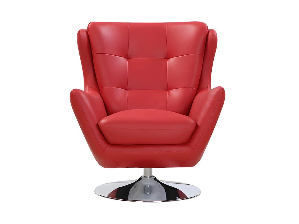 Fauteuil Pivotant En Cuir ANABA - Rouge 2 Fauteuil Pivotant En Cuir ANABA - Rouge – Image 2