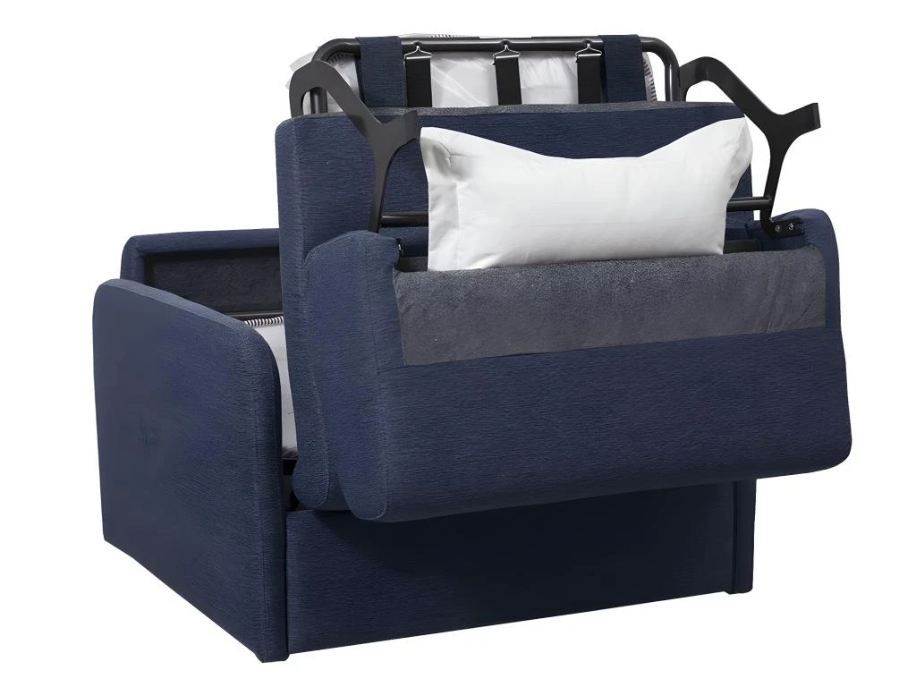 Fauteuil Convertible Express En Tissu NADOA - Couchage 70cm - Bleu 4 Fauteuil Convertible Express En Tissu NADOA - Couchage 70cm - Bleu – Image 4