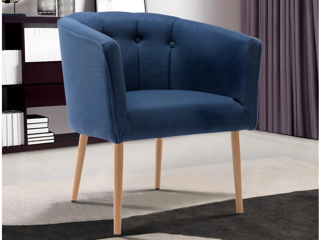 Fauteuil Cabriolet En Tissu GRAPE - Bleu 2 Fauteuil Cabriolet En Tissu GRAPE - Bleu – Image 2