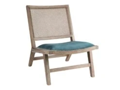 Fauteuil En Velours Et Cannage HELIAS - Bleu 5 Fauteuil En Velours Et Cannage HELIAS - Bleu -Deco.fr Soldes Boutique fauteuil 380955