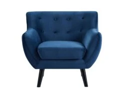 Fauteuil En Velours Bleu Nuit SERTI II -Deco.fr Soldes Boutique fauteuil 3956659