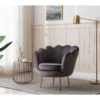 Fauteuil Coquillage En Velours Anthracite DANDELION De Pascal Morabito