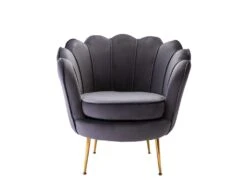 Fauteuil Coquillage En Velours Anthracite DANDELION De Pascal Morabito -Deco.fr Soldes Boutique fauteuil 395851