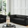 Fauteuil En Cuir De Buffle CHESTERFIELD - Noir -Deco.fr Soldes Boutique fauteuil 398863