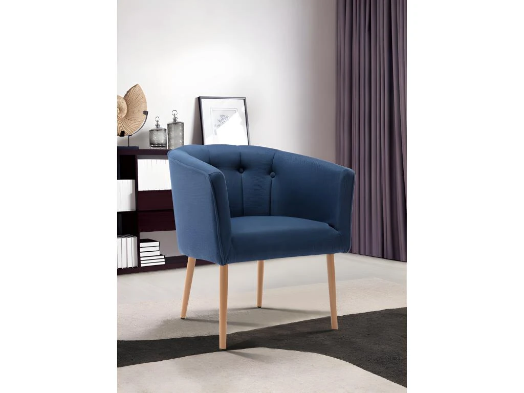 Fauteuil Cabriolet En Tissu GRAPE - Bleu 1 Fauteuil Cabriolet En Tissu GRAPE - Bleu