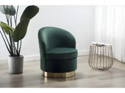 Fauteuil SANELA En Velours - Vert Sapin