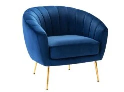 Fauteuil Cabriolet En Velours PABLITO - Bleu Roi -Deco.fr Soldes Boutique fauteuil 403769
