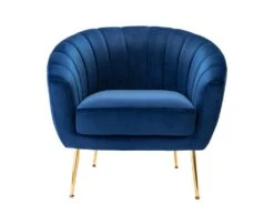 Fauteuil Cabriolet En Velours PABLITO - Bleu Roi -Deco.fr Soldes Boutique fauteuil 403771