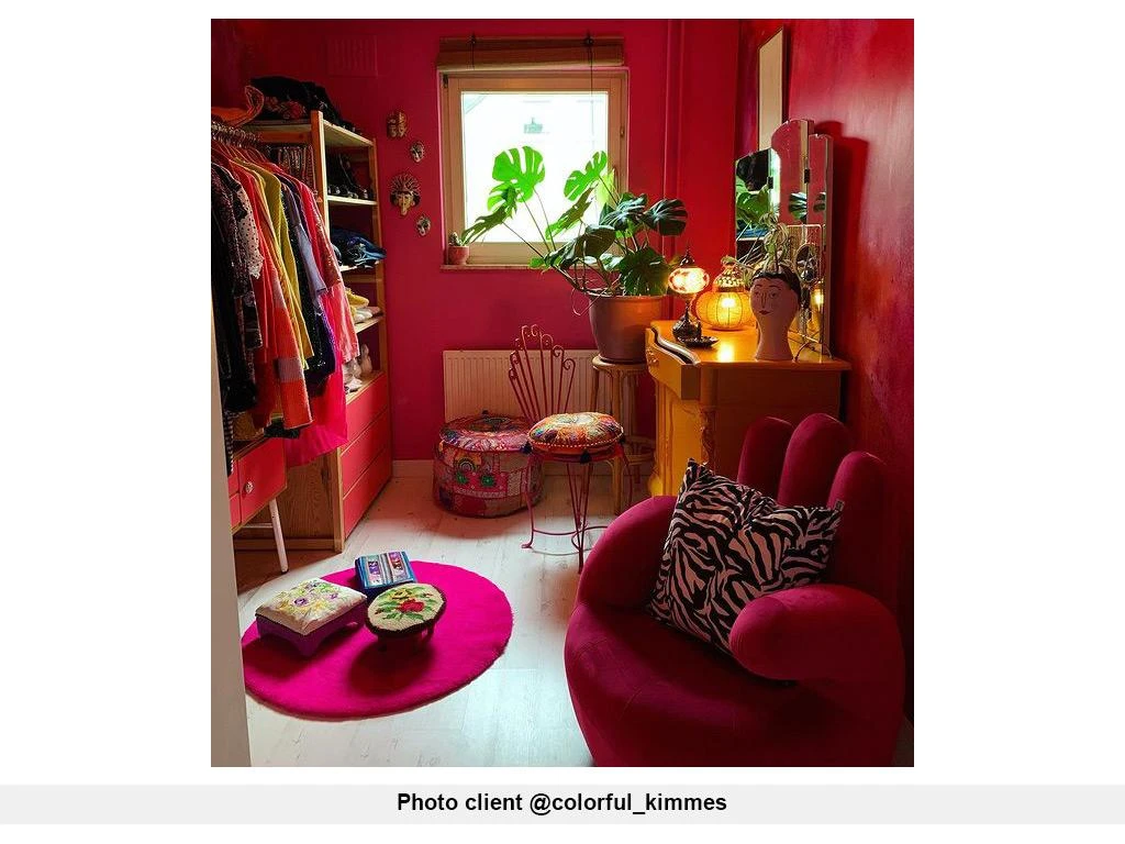 Fauteuil Main Pivotant CATCHY En Velours - Fuchsia 4 Fauteuil Main Pivotant CATCHY En Velours - Fuchsia – Image 4