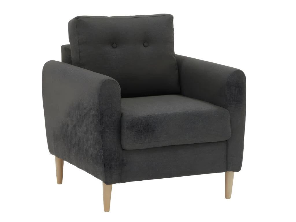Fauteuil En Tissu FLEN - Gris Foncé 1 Fauteuil En Tissu FLEN - Gris Foncé
