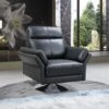 Fauteuil Pivotant En Cuir De Buffle LICEU - Noir -Deco.fr Soldes Boutique fauteuil 417805