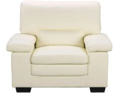 Fauteuil En Cuir De Buffle Ivoire MIMAS II