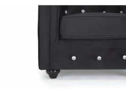 Fauteuil CHESTERFIELD - Velours Noir Et Boutons Effet Cristal -Deco.fr Soldes Boutique fauteuil 474489