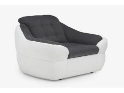 Fauteuil En Tissu Et Simili FAREZ - Bicolore Gris Et Blanc 13 Fauteuil En Tissu Et Simili FAREZ - Bicolore Gris Et Blanc -Deco.fr Soldes Boutique fauteuil 474515