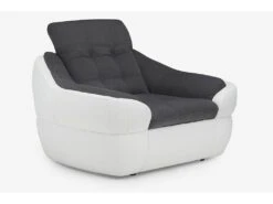 Fauteuil En Tissu Et Simili FAREZ - Bicolore Gris Et Blanc 12 Fauteuil En Tissu Et Simili FAREZ - Bicolore Gris Et Blanc -Deco.fr Soldes Boutique fauteuil 474517