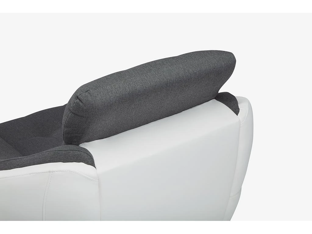 Fauteuil En Tissu Et Simili FAREZ - Bicolore Gris Et Blanc 7 Fauteuil En Tissu Et Simili FAREZ - Bicolore Gris Et Blanc – Image 7