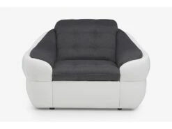 Fauteuil En Tissu Et Simili FAREZ - Bicolore Gris Et Blanc 11 Fauteuil En Tissu Et Simili FAREZ - Bicolore Gris Et Blanc -Deco.fr Soldes Boutique fauteuil 474525