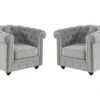 Lot De 2 Fauteuils CHESTERFIELD - Velours Gris Clair 14 Lot De 2 Fauteuils CHESTERFIELD - Velours Gris Clair -Deco.fr Soldes Boutique fauteuil 486245
