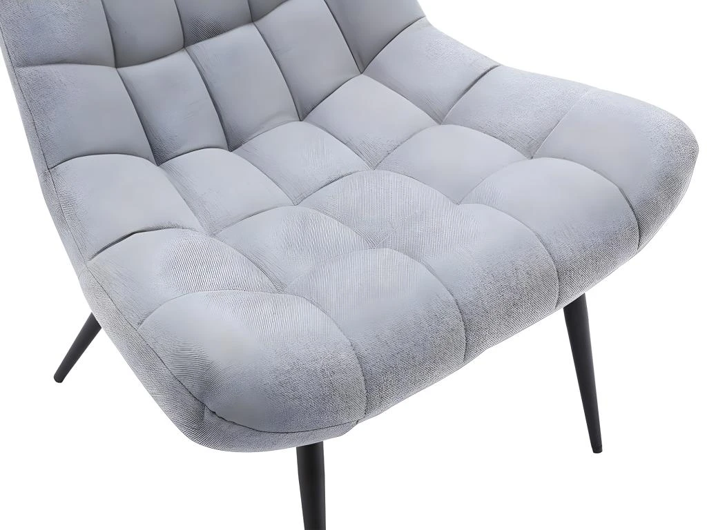 Fauteuil En Tissu Gris Clair ESENO 3 Fauteuil En Tissu Gris Clair ESENO – Image 3