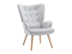 Fauteuil En Velours Gris VATELY -Deco.fr Soldes Boutique fauteuil 492007