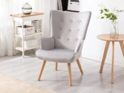 Fauteuil En Velours Gris VATELY -Deco.fr Soldes Boutique fauteuil 492015