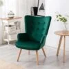 Fauteuil En Velours Vert VATELY -Deco.fr Soldes Boutique fauteuil 492025