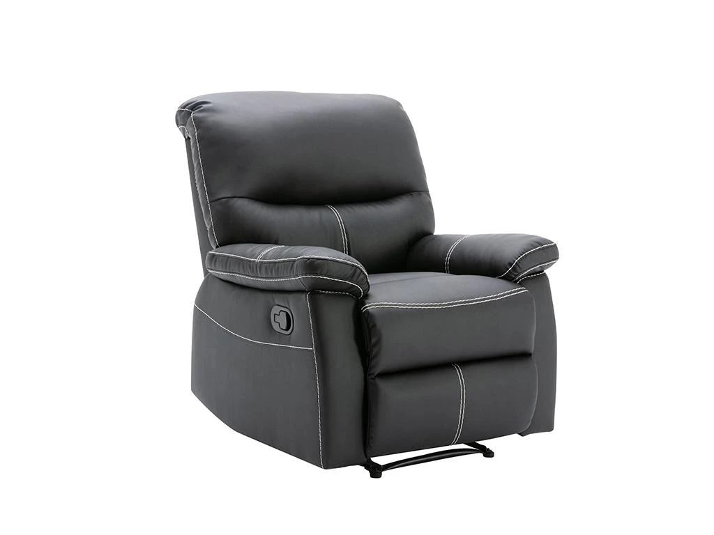 Fauteuil Relax En Simili Noir CANBY 3 Fauteuil Relax En Simili Noir CANBY – Image 3