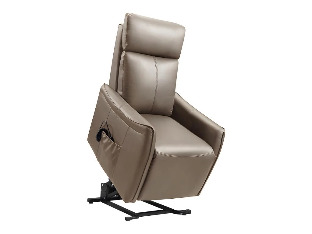 Fauteuil Releveur électrique En Cuir Marron PITALI 7 Fauteuil Releveur électrique En Cuir Marron PITALI – Image 7