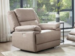 Fauteuil Relax électrique En Tissu Taupe DOLENE