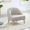 Fauteuil Pour Enfant En Tissu 100% Coton MAGGIE - Gris Clair
