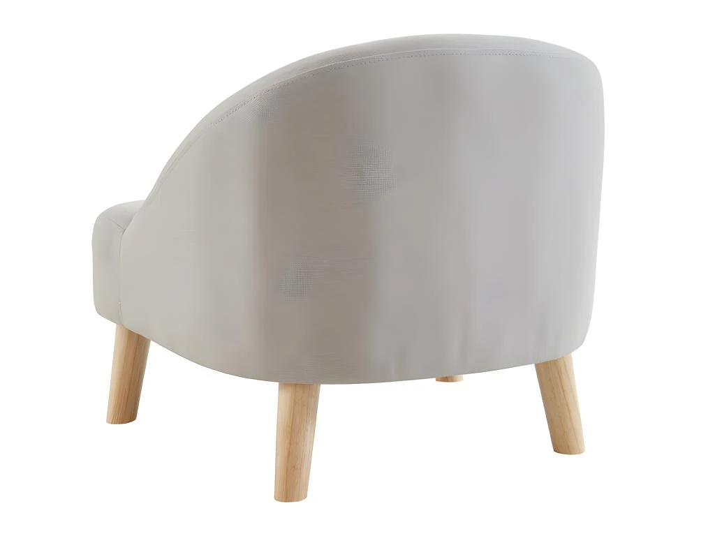 Fauteuil Pour Enfant En Tissu 100% Coton MAGGIE - Gris Clair 5 Fauteuil Pour Enfant En Tissu 100% Coton MAGGIE - Gris Clair – Image 5