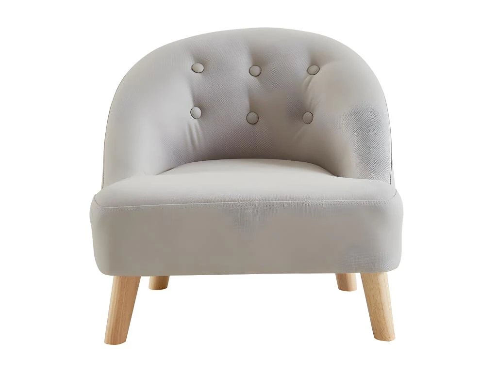 Fauteuil Pour Enfant En Tissu 100% Coton MAGGIE - Gris Clair 4 Fauteuil Pour Enfant En Tissu 100% Coton MAGGIE - Gris Clair – Image 4
