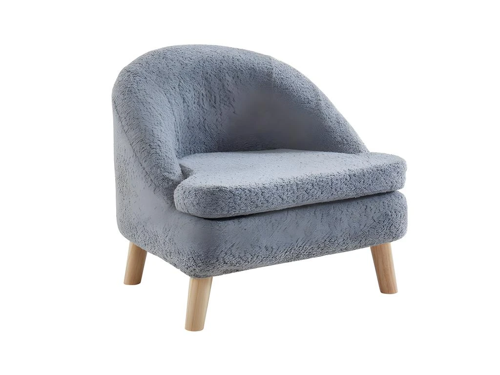 Fauteuil Pour Enfant En Tissu Bouclette GINA - Gris 3 Fauteuil Pour Enfant En Tissu Bouclette GINA - Gris – Image 3