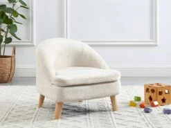 Fauteuil Pour Enfant En Tissu Bouclette GINA - Beige