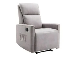 Fauteuil Relax En Tissu Beige MADRIOLO