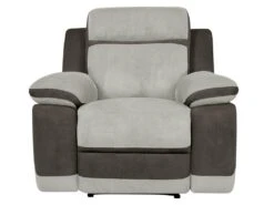 Fauteuil Relax En Microfibre Gris Clair Et Bandes Marrons TALCA 11 Fauteuil Relax En Microfibre Gris Clair Et Bandes Marrons TALCA -Deco.fr Soldes Boutique fauteuil 6815461