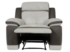 Fauteuil Relax En Microfibre Gris Clair Et Bandes Marrons TALCA 15 Fauteuil Relax En Microfibre Gris Clair Et Bandes Marrons TALCA -Deco.fr Soldes Boutique fauteuil 6815463