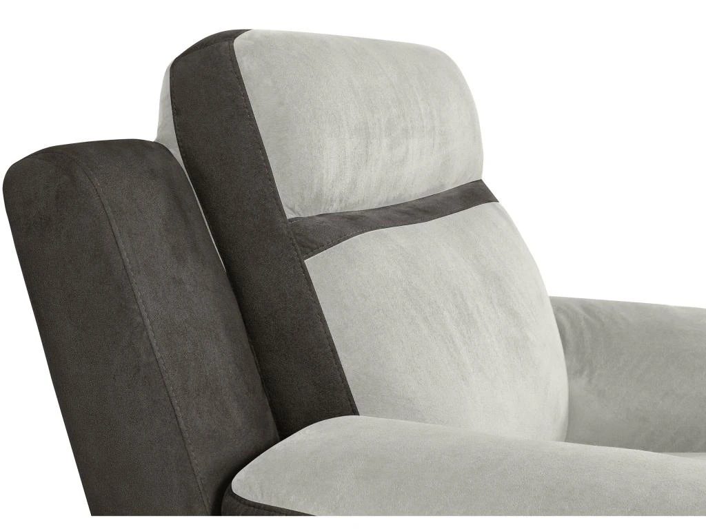 Fauteuil Relax En Microfibre Gris Clair Et Bandes Marrons TALCA 8 Fauteuil Relax En Microfibre Gris Clair Et Bandes Marrons TALCA – Image 8