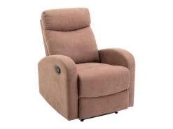 Fauteuil Relax En Tissu Marron EVELYN