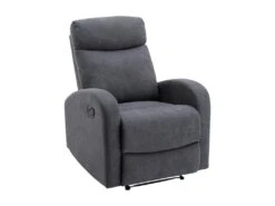 Fauteuil Relax En Tissu Gris EVELYN
