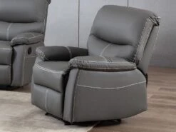 Fauteuil Relax En Simili Gris CANBY