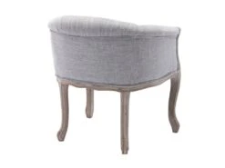 Fauteuil Cabriolet En Lin Gris Clair Avec Pieds En Bois PEREZI -Deco.fr Soldes Boutique fauteuil 7917209