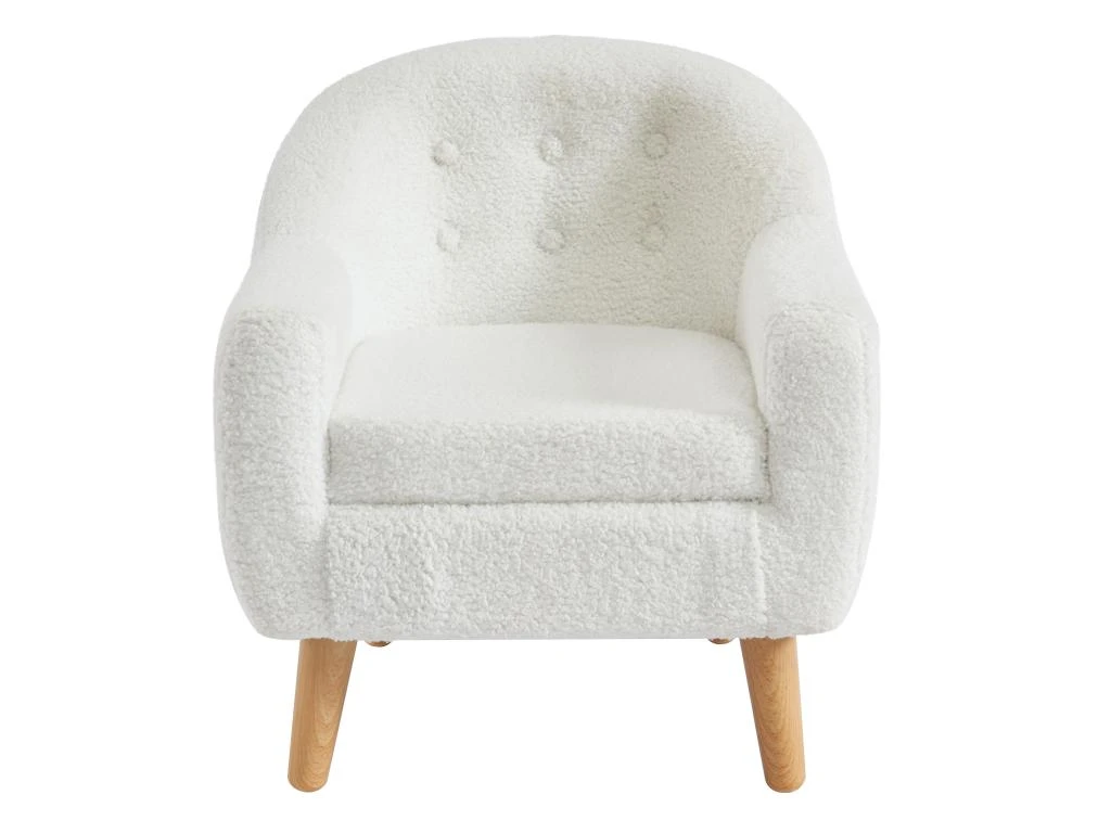 Fauteuil Pour Enfant En Tissu Bouclette Blanc CASORLA 3 Fauteuil Pour Enfant En Tissu Bouclette Blanc CASORLA – Image 3